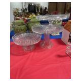 3 GLASS CAKE STANDS