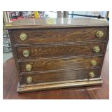OAK 4 DRAWER SPOOL CABINET - 21" X 14" X 15".
