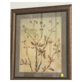 FLORAL PRINT - FRAMED AND MATTED - 29" X 34"