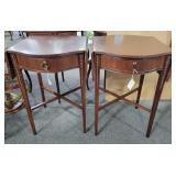 PAIR MAHOGANY DROP SIDE, SINGLE DRAWER END .