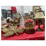 CANDLE LAMP, SNOW GLOBE AND GLASS CHRISTMAS T