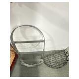 CALPHALON CACHE POT RACK AND WROUGHT IRON.