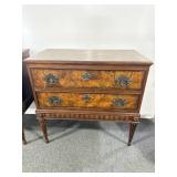 2 DRAWER HIGH CHEST - 34" X 18" X 32".