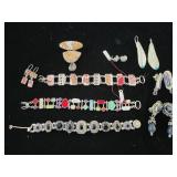 STERLING SILVER JEWELRY: BRACELETS, ETC..