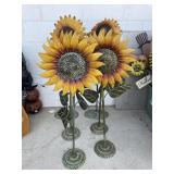 6 METAL SUNFLOWERS