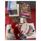 6 DOLLS AND FIGURINES, ETC. - ONE IS UT BARBIE.