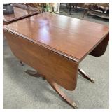 DROP LEAF MAHOGANY DINING TABLE - 36" X 41" X 29".