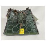 MAYA LADIES HARDSHELL HANDBAG WITH LEATHER ON T