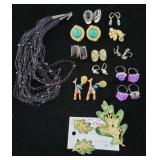 COSTUME JEWELRY: NECKLACES, EARRINGS, ETC..