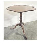 CLOVER LEAF TILT TOP TABLE -- MAHOGANY.