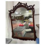 MAHOGANY WALL MIRROR - 26" X 40"