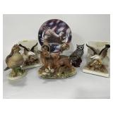 BOOKENDS, FIGURINES AND COLLECTOR PLATE