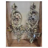 PAIR OF PLASTIC CANDLE WALL SCONCES.
