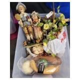 3 TOTES OF FALL AND HOLIDAY DECORATIONS.