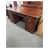 7 DRAWER WOODEN OFFICE DESK - 72" X 36" X 31"