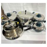 (4) FARBERWARE AND (4) WEAREVER COOKWARE.