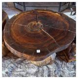 CRAFT MADE WOODEN TABLE ON STUMP