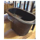 STAIR STEP PLASTIC BASKET, ETC.