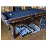 LOG CABIN STYLE POOL TABLE - 4