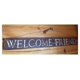 BOUDOIR LAMP, WELCOME FRIENDS CRAFT SIGN AND