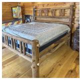 KING SIZE LOG CABIN STYLE BED WITH SEALY MATTRESS