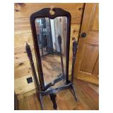 FLOOR MIRROR (NEEDS REPAIR) AND A WALL MIRROR