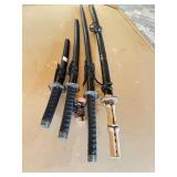 4 SAMURAI SWORD SET - FANTASY SWORDS - BROKEN HILT