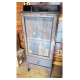 PAINTED WOOD WINE STORAGE CABINET - HOLDS 9