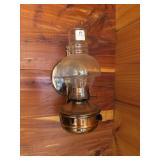 COPPER BASE WALL HANGING OIL LAMP