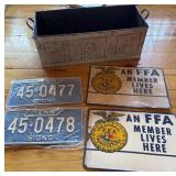 2 METAL FFA SIGNS AND MATCHED PAIR 2012 TN LICENSE
