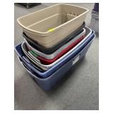 10 PLASTIC TOTES - NO LIDS