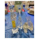 4 GLASS FIGURINES
