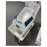 10 PLASTIC TOTES W/LIDS