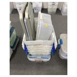 10 PLASTIC TOTES W/LIDS
