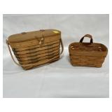2 LONGABERGER HANDWOVEN BASKETS
