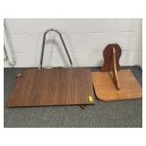 2 WOODEN WALL SHELVES