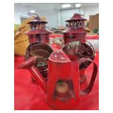 3 ASSORTED DECO ART CANDLE HOLDERS AND WATERING