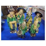6 CHINESE MUDMEN FIGURINES