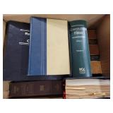 A BOX AND A TOTE OF ASSORTED BOOKS AND LAW BOOKS