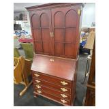 PAINTED WOOD SECRATARY DESK WITH CUBBIES AND