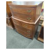 5 DRAWER MAHOGANY CHEST ON CHEST