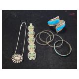ASSORTED STERLING SILVER JEWLERY