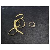 10K GOLD AND DIAMOND RING - SIZE: 5 1/2  AND A 10K