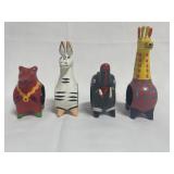 4PC HANDMADE & HAND PAINTED ANIMAL NAPKIN HOLDERS