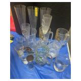 ASSORTED BARWARE AND PAPER COASTERS