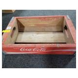 WOODEN COCA-COLA CRATE AND WOODEN KEY BOARD