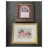 2 FRAMED ARTS-ONE PLAYS MUSIC-16 X 13 & 12 X 14