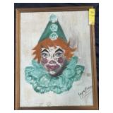 OIL AND CANVAS FRAMED CLOWN-SIGNED BY JOYCE KOONS