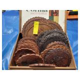 CIGAR BOX WITH LEATHER COASTERS