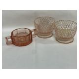 3 DEPRSSION GLASS DESSERT BOWLS